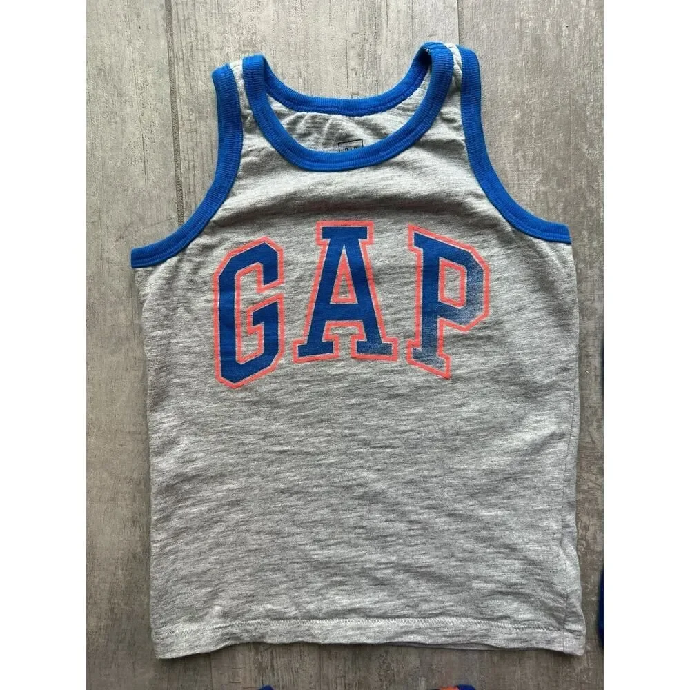 Gap Kids Boy Toddler Graphic Print Tank Top Shirt Set Lot of 4 Sleeveless XS 4-5